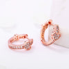 Wholesale Women's Sweet Cool Style Heart Shaped Copper Earrings Inlaid With Zircon