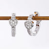 Wholesale Women's Sweet Cool Style Heart Shaped Copper Earrings Inlaid With Zircon