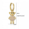Wholesale Women's Sweet Copper Inlaid Pearl Animal Zodiac Bow Earrings