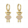 Wholesale Women's Sweet Copper Inlaid Pearl Animal Zodiac Bow Earrings