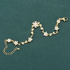 Wholesale Women's Sweet Copper Inlaid Zirconium Five Leaf Flower Bracelet