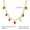 Wholesale Women's Sweet Fashion Titanium Steel Necklace With Fruit Pendant And 18K Gold Pvd Vacuum Real Gold Electroplated Clavicle Chain Colorpreserving Jewelry