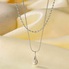 Wholesale Women's Sweet Fashionable Nonfading Electroplated Titanium Steel Necklace With Heart And Flower Patterns