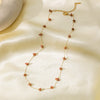 Wholesale Women's Sweet Fashionable Nonfading Electroplated Titanium Steel Necklace With Heart And Flower Patterns