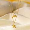 Wholesale Women's Sweet Fashionable Nonfading Electroplated Titanium Steel Necklace With Heart And Flower Patterns