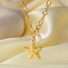Wholesale Women's Sweet Fashionable Nonfading Electroplated Titanium Steel Necklace With Heart And Flower Patterns