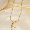 Wholesale Women's Sweet Fashionable Nonfading Electroplated Titanium Steel Necklace With Heart And Flower Patterns