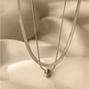 Wholesale Women's Sweet Fashionable Nonfading Electroplated Titanium Steel Necklace With Heart And Flower Patterns
