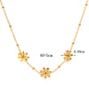 Wholesale Women's Sweet Flower Pattern Titanium Steel Electroplated Necklace With Side Chain