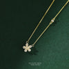 Wholesale Women's Sweet Flower Zircon Sterling Silver Cross Chain Necklace