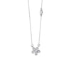 Wholesale Women's Sweet Flower Zircon Sterling Silver Cross Chain Necklace