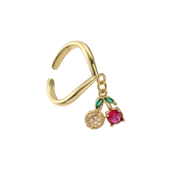 Wholesale Women's Sweet Fruit Style Copper Dripping Oil Opening Adjustable Ring