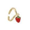 Wholesale Women's Sweet Fruit Style Copper Dripping Oil Opening Adjustable Ring