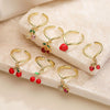 Wholesale Women's Sweet Fruit Style Copper Dripping Oil Opening Adjustable Ring