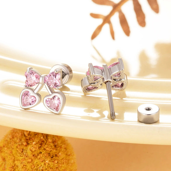 Wholesale Women's Sweet Fruit Style Titanium Steel Electroplated Ear Nail