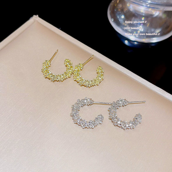 Wholesale Women's Sweet Geometric Alloy Earrings With 925 Silver Needle And Electroplating