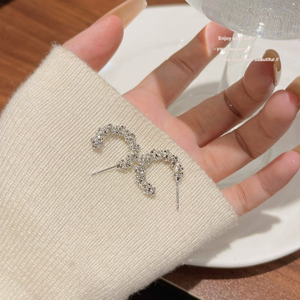 Wholesale Women's Sweet Geometric Alloy Earrings With 925 Silver Needle And Electroplating