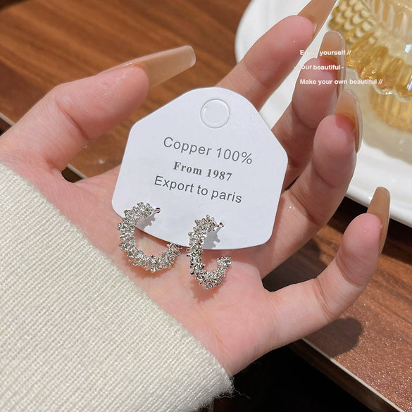 Wholesale Women's Sweet Geometric Alloy Earrings With 925 Silver Needle And Electroplating