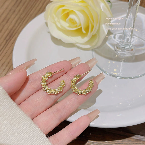 Wholesale Women's Sweet Geometric Alloy Earrings With 925 Silver Needle And Electroplating