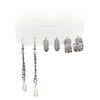 Wholesale Women's Sweet Geometric Artificial Pearl And Alloy Fishtail Moon Earrings Set With Pearl Inlaid