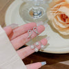 Wholesale Women's Sweet Geometric Copper And 925 Silver Earrings Set With Pearls