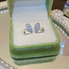 Wholesale Women's Sweet Geometric Copper And 925 Silver Earrings Set With Pearls