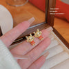 Wholesale Women's Sweet Geometric Copper And 925 Silver Earrings Set With Pearls