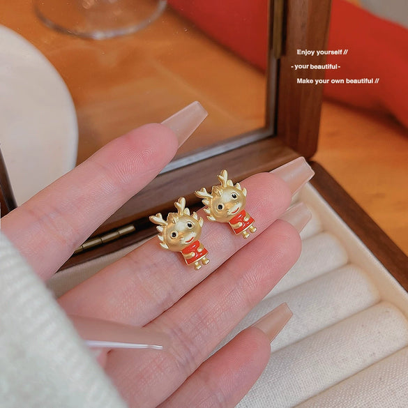 Wholesale Women's Sweet Geometric Copper And 925 Silver Earrings Set With Pearls