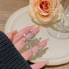 Wholesale Women's Sweet Geometric Copper And 925 Silver Earrings Set With Pearls
