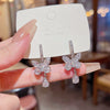 Wholesale Women's Sweet Geometric Copper And 925 Silver Earrings Set With Pearls