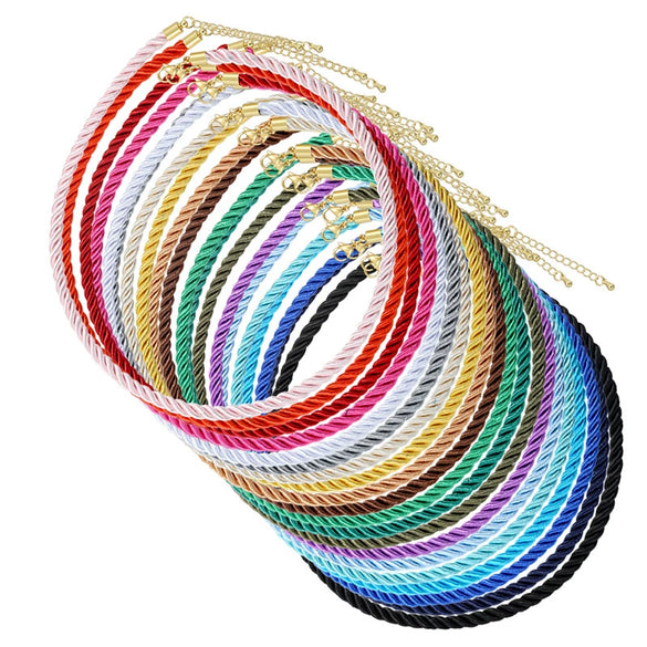 Wholesale Women's Sweet Geometric Cord Handwoven Copper Pendant Necklace