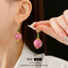 Wholesale Women's Sweet Geometric Glass Bead Earrings With Zirconia Design