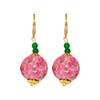 Wholesale Women's Sweet Geometric Glass Bead Earrings With Zirconia Design