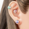 Wholesale Women's Sweet Geometric Inlaid Zircon Titanium Steel Ear Nail