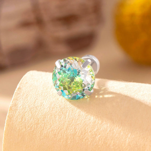 Wholesale Women's Sweet Geometric Inlaid Zircon Titanium Steel Ear Nail