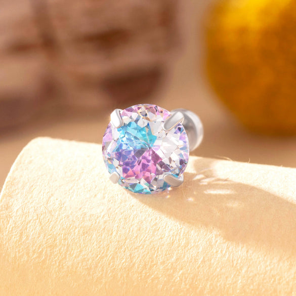 Wholesale Women's Sweet Geometric Inlaid Zircon Titanium Steel Ear Nail
