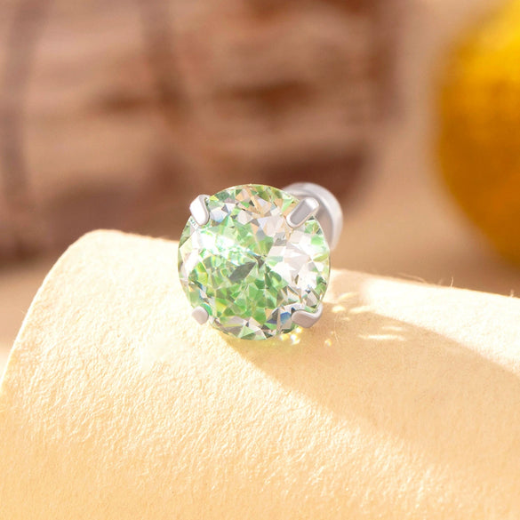 Wholesale Women's Sweet Geometric Inlaid Zircon Titanium Steel Ear Nail