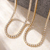 Wholesale Women's Sweet Geometric Zircon 316L Stainless Steel Necklace With 18K Gold Plated Chain