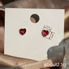 Wholesale Women's Sweet Heart Shaped Copper Zircon Earrings