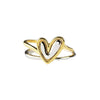 Wholesale Women's Sweet Heartshaped Copper Ring With Gold Rim And Electroplating Treatment