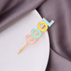Wholesale Women's Sweet Metal Acetate Letter Clips Oil Dripping And Carved Design Including Side Clips Bangs Clips And Frog Clips