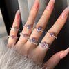 Wholesale Women's Sweet Pink Love Geometric Zircon S925 Sterling Silver Ring With Heart Shape Design And Electroplating