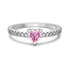 Wholesale Women's Sweet Pink Love Geometric Zircon S925 Sterling Silver Ring With Heart Shape Design And Electroplating