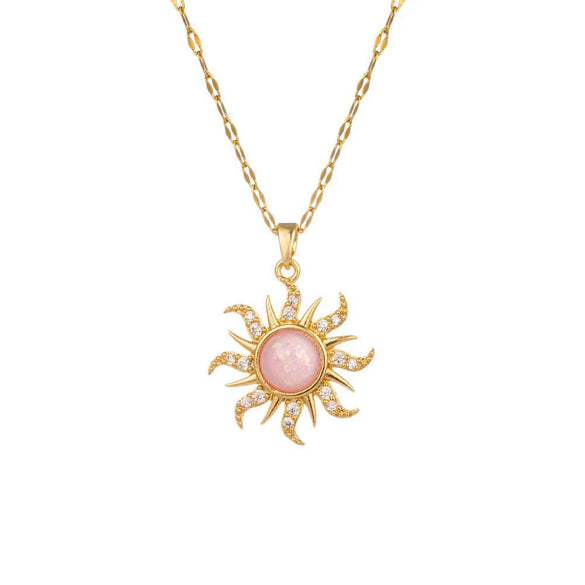 Wholesale Women's Sweet Plants Flowers Geometric Titanium Steel And Copper Electroplated Lip Chain Necklace