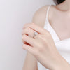 Wholesale Women's Sweet Ring S925 Sterling Silver Single Diamond Four Claw Geometric Electroplated
