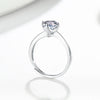 Wholesale Women's Sweet Ring S925 Sterling Silver Single Diamond Four Claw Geometric Electroplated