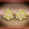Wholesale Women's Sweet Style Flower Zircon Earrings Copper Material