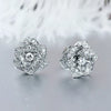 Wholesale Women's Sweet Style Flower Zircon Earrings Copper Material