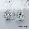Wholesale Women's Sweet Style Flower Zircon Earrings Copper Material