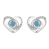 Wholesale Women's Sweet Style Heart Shape Inlaid Zircon Sterling Silver Stud Earrings